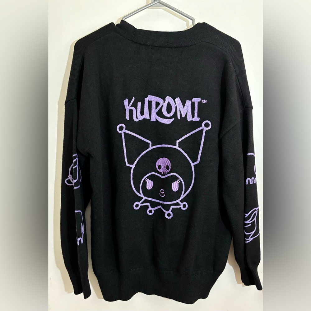 Knit Kuromi Chain Black Cardigan SIZE SMALL Forever 21 x Hello Kitty & Friends